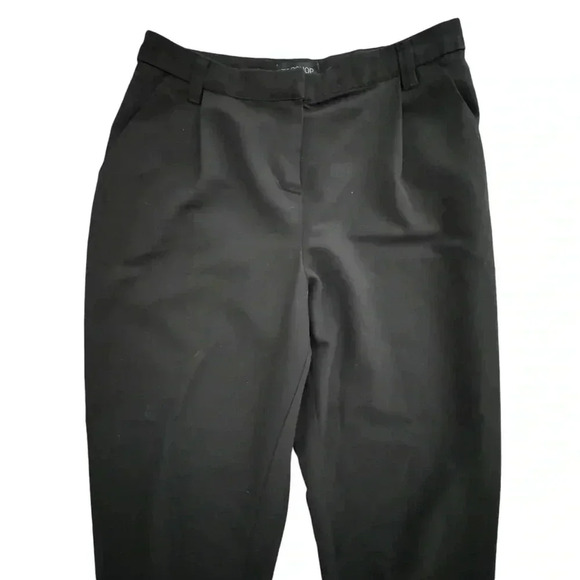 Black Ankle Length Straight Leg Stretch Pants Size 4 Small High Waisted Work - Picture 5 of 11